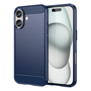 Carbon Case silikoninis dėklas iPhone 16 – mėlynas -- iPhone 16