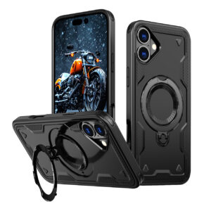 MagSafe dėklas iPhone 16 – juodas, Hybrid Armor