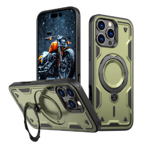 Hybrid Armor Trendy MagSafe dėklas iPhone 16 Pro – žalias