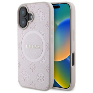 Guess MagSafe dėklas iPhone 16 – rožinis