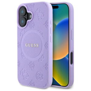 Guess MagSafe dėklas iPhone 16 – violetinis