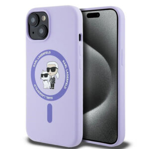 Karl Lagerfeld MagSafe dėklas iPhone 15 – violetinis