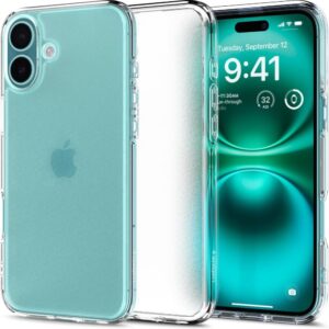 Spigen Ultra Hybrid dėklas iPhone 16 – skaidrus