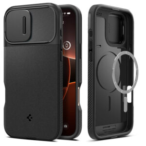 Spigen Optik Armor MagSafe dėklas iPhone 16 Pro Max – juodas