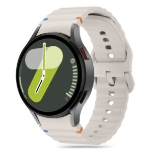 Tech-Protect silikoninis sportinis dirželis, skirtas Samsung Galaxy Watch 4 / 5 / 5 Pro / 6 / 7 / FE - smėlio spalvos --...