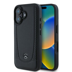 Mercedes-Benz Leather Urban dėklas iPhone 16 Plus – juodas