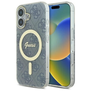 Guess IML 4G MagSafe dėklas iPhone 16 – mėlynas