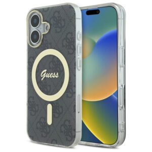 Guess IML 4G MagSafe dėklas iPhone 16 – juodas