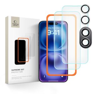 Tech-Protect Supreme stiklo rinkinys iPhone 16 – skaidrus -- iPhone 16
