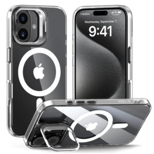 Tech-Protect MagSafe dėklas iPhone 16 su stovu – skaidrus -- iPhone 16