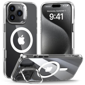 Tech-Protect MagStand MagSafe dėklas iPhone 16 Pro – skaidrus -- iPhone 16 Pro