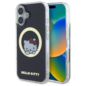 Hello Kitty MagSafe dėklas iPhone 16 – juodas
