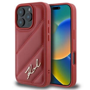 Karl Lagerfeld iPhone 16 Pro dėklas – raudonas