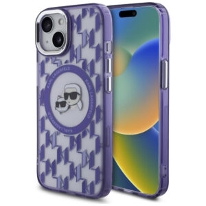 Karl Lagerfeld MagSafe dėklas iPhone 15 – violetinis