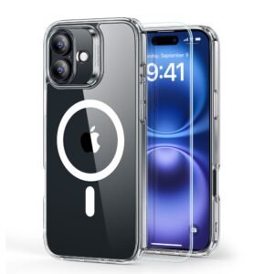 ESR skaidrus MagSafe dėklas iPhone 16 + grūdintas stiklas -- iPhone 16