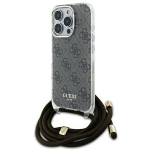 Guess Crossbody Cord 4G Print dėklas iPhone 16 Pro Max – rudas
