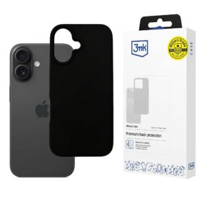 3mk silikoninis dėklas, skirtas iPhone 16 Plus – juodas