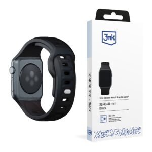 3mk silikoninis laikrodžio dirželis, skirtas Apple Watch 38 / 40 / 41 mm - juodas -- Apple Watch 38