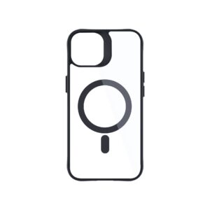 3mk Satin Armor MagCase su MagSafe, skirtas iPhone 15 – skaidrus su juodu rėmeliu