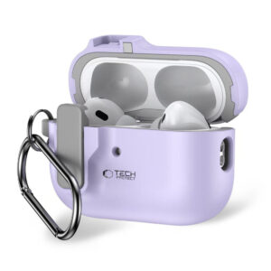 Tech-Protect Slim Hook dėklas AirPods Pro 1/2 – violetinis -- AirPods Pro / AirPods Pro 2