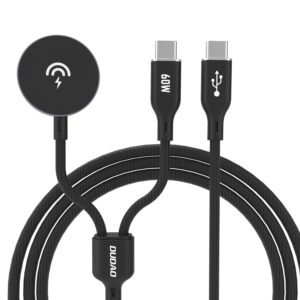 Dudao įkroviklis A12MaxC PD60W 2-in-1 Apple Watch / USB-C 1.2m - juodas