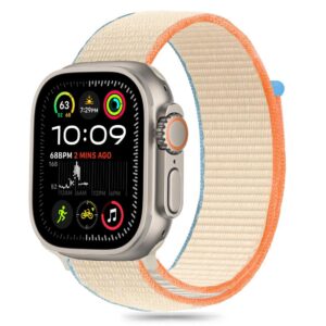 Tech-Protect Nylon dirželis Apple Watch 6 / 7 / 8 / 9 / 10 / SE / Ultra 1 / 2 (44 / 45 / 46 / 49 MM) - smėlio spalvos --...