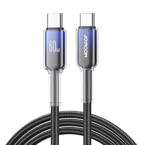 Joyroom S-A42 Crystal-Clear Series 60W USB-C - USB-C laidas 1.2m - juodas
