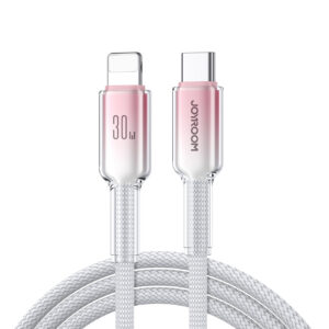 Joyroom S-A42 Crystal-Clear Series 30W USB-C - Lightning laidas 1.2m - baltas