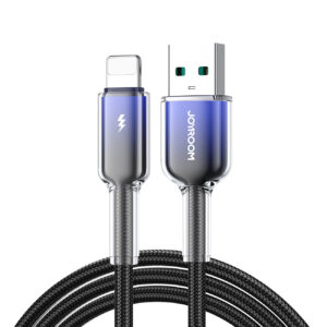 Joyroom S-A42 Crystal-Clear Series 3A USB-A - Lightning laidas 1.2m - juodas