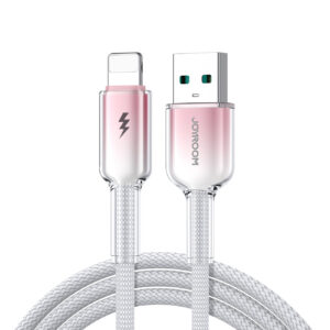 Joyroom S-A42 Crystal-Clear Series 3A USB-A - Lightning laidas 1.2m - baltas