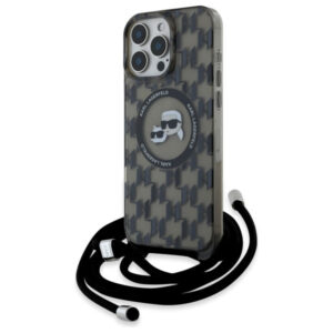 Karl Lagerfeld MagSafe dėklas iPhone 16 Pro – juodas