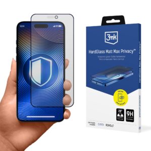 Grūdinto stiklo 3mk Hardglass Matt Max privatumas, skirtas Apple iPhone 15 Pro Max