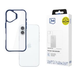 3mk Satin Armor Case+ Blue, skirtas Apple iPhone 16 Plus - skaidrus