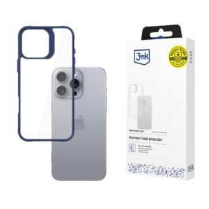 3mk Satin Armor Case+ Blue, skirtas Apple iPhone 16 Pro Max - skaidrus