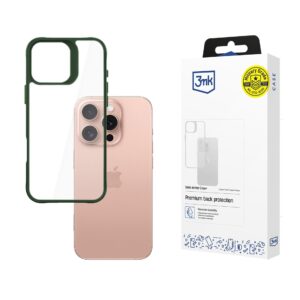 3mk Satin Armor Case+ Green, skirtas Apple iPhone 16 Pro - skaidrus