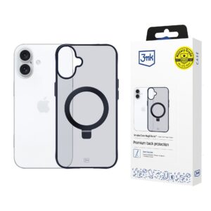 3mk Smoke Case Mag&Stand, skirtas Apple iPhone 16 - juodas