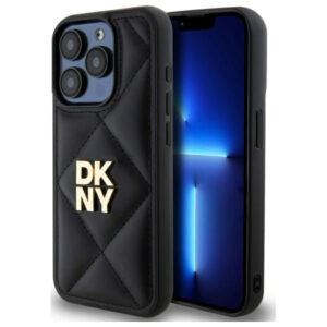 DKNY dygsniuotas dėklas iPhone 15 Pro – juodas