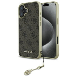 Guess dėklas iPhone 16 Plus – rudas (4G Charms)
