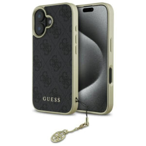 Guess 4G Charms dėklas iPhone 16 Plus – juodas