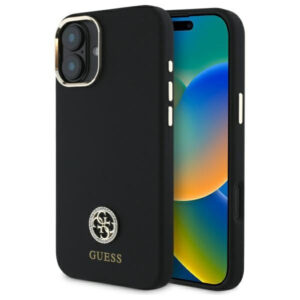 Guess silikoninis dėklas iPhone 16 – juodas