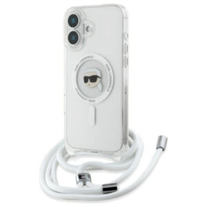 Karl Lagerfeld Crossbody MagSafe dėklas iPhone 16 – skaidrus