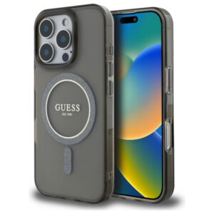 Guess MagSafe dėklas iPhone 16 Pro Max – juodas