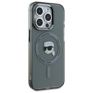 Karl Lagerfeld MagSafe dėklas iPhone 15 Pro – juodas