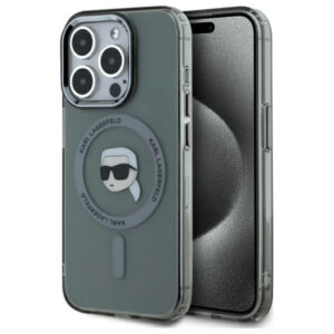 Karl Lagerfeld MagSafe dėklas iPhone 15 Pro Max – juodas