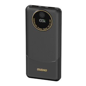 Dudao išorinė baterija K12 10000mAh PD22.5W USB-A, USB-C - juoda