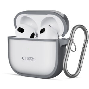 Tech-Protect Magmat dėklas AirPods 4 – pilkas su kabliuku -- AirPods 4