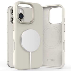 Tech-Protect silikoninis MagSafe dėklas iPhone 16 Pro – smėlinis -- iPhone 16 Pro