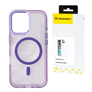 Wozinsky Glitter MagSafe dėklas S25 Ultra – violetinis