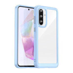 Skaidrus hibridinis dėklas Samsung Galaxy A56 – mėlynas