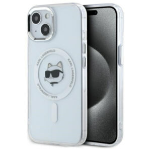 Karl Lagerfeld MagSafe dėklas iPhone 15 – baltas